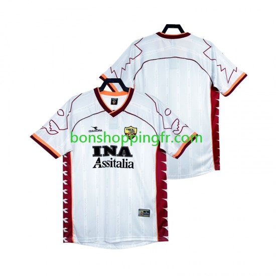 Maillot Rétro Extérieur AS Rome 1999 2000 Manches Courtes Homme