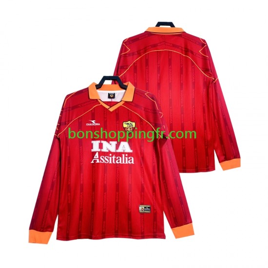 Maillot Rétro Domicile AS Rome 1999 2000 Manches Longues Homme