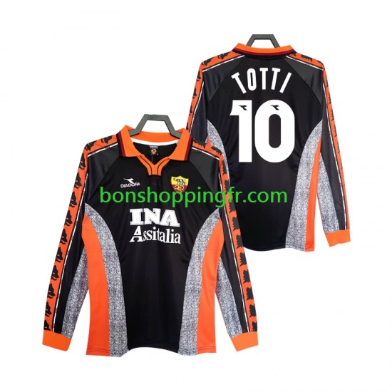 Maillot Rétro 3ème AS Rome Totti 10 1998 1999 Manches Longues Homme