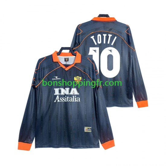 Maillot Rétro 3ème AS Rome Totti 10 1999 2000 Manches Longues Homme