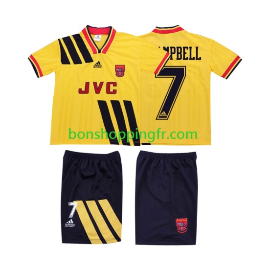 Maillot Rétro Extérieur Arsenal CAMPBELL 7 1993 1994 Manches Courtes Jeune Enfant(+shorts)