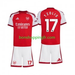 Maillot Domicile Arsenal Christos Tzolis 17 2026-2027 Manches Courtes Jeune Enfant(+shorts)