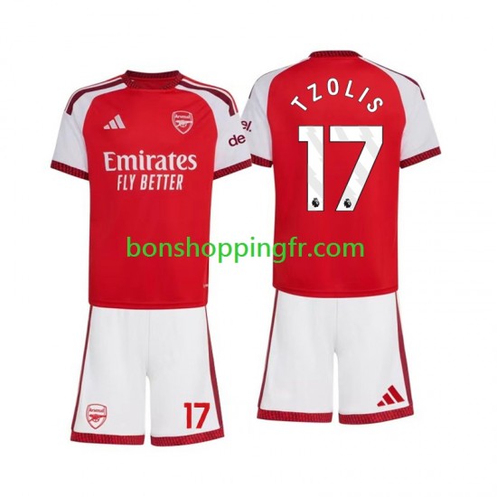 Maillot Domicile Arsenal Christos Tzolis 17 2026-2027 Manches Courtes Jeune Enfant(+shorts)