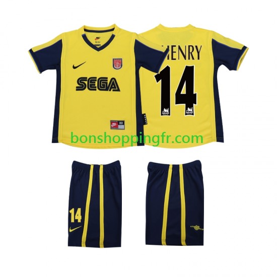 Maillot Rétro Extérieur Arsenal Thierry Henry 14 2000 2001 Manches Courtes Jeune Enfant(+shorts)