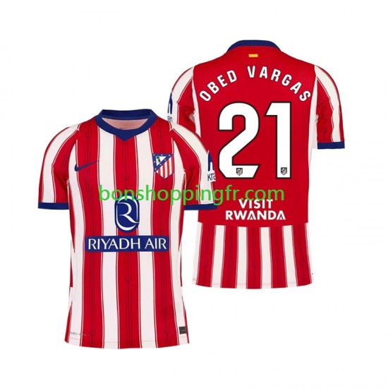 Maillot Domicile Atlético Madrid Obed Vargas 21 2026-2027 Manches Courtes Homme