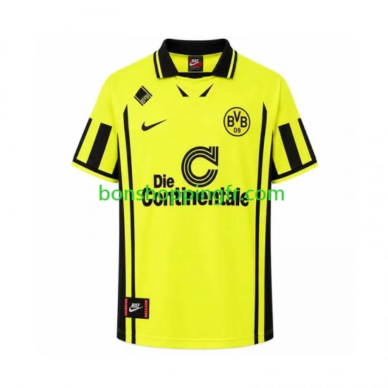 Maillot Rétro Domicile Borussia Dortmund 1996 Manches Courtes Homme