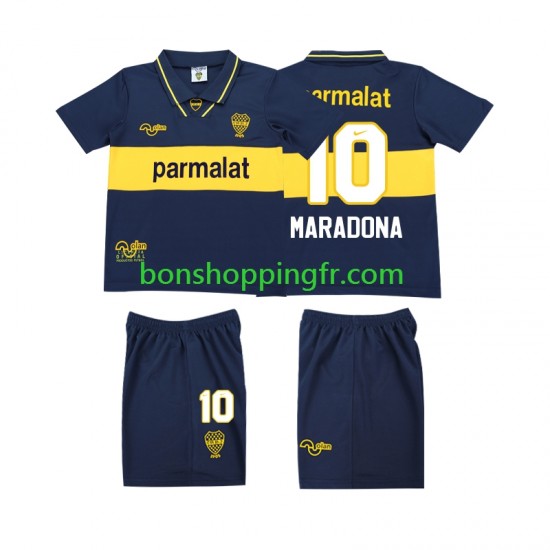 Maillot Rétro Domicile CA Boca Juniors MARADONA 10 1993 1995 Manches Courtes Jeune Enfant(+shorts)