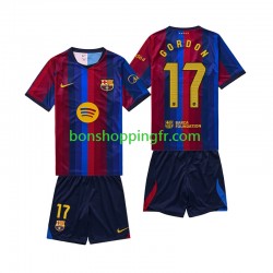 Maillot Domicile FC Barcelone Anthony Gordon 17 2026-2027 Manches Courtes Jeune Enfant(+shorts)
