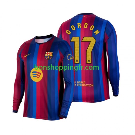 Maillot Domicile FC Barcelone Anthony Gordon 17 2026-2027 Manches Longues Homme