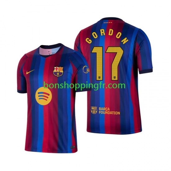 Maillot Domicile FC Barcelone Anthony Gordon 17 2026-2027 Manches Courtes Homme