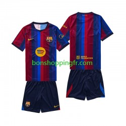 Maillot Domicile FC Barcelone 2026-2027 Manches Courtes Jeune Enfant(+shorts)