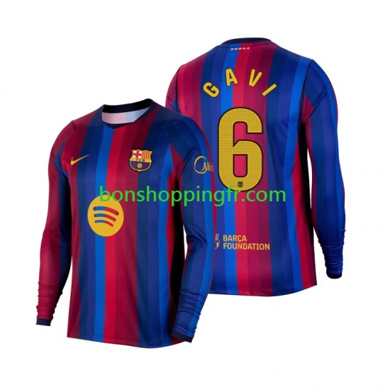Maillot Domicile FC Barcelone Gavi 6 2026-2027 Manches Longues Homme