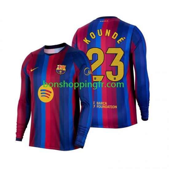 Maillot Domicile FC Barcelone Jules Kounde 23 2026-2027 Manches Longues Homme