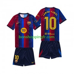 Maillot Domicile FC Barcelone Lamine Yamal 10 2026-2027 Manches Courtes Jeune Enfant(+shorts)