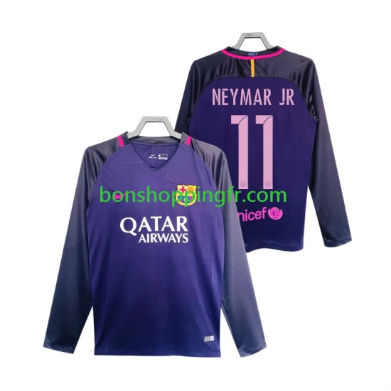Maillot Rétro Extérieur FC Barcelone Neymar JR 11 2016 2017 Manches Longues Homme