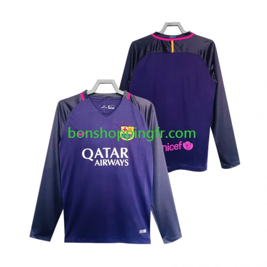 Maillot Rétro Extérieur FC Barcelone 2016 2017 Manches Longues Homme