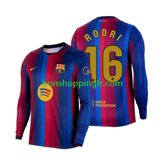 Maillot Domicile FC Barcelone Rodri 16 2026-2027 Manches Longues Homme