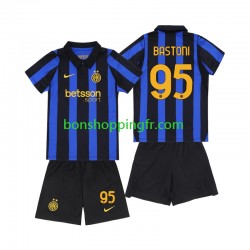 Maillot Domicile Inter Milan Alessandro Bastoni 95 2026-2027 Manches Courtes Jeune Enfant(+shorts)