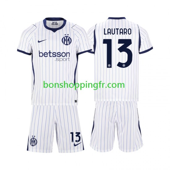 Maillot Extérieur Inter Milan Lautaro Martinez 13 2026-2027 Manches Courtes Jeune Enfant(+shorts)