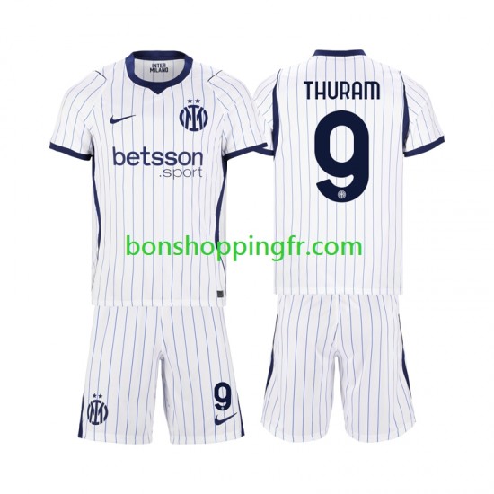 Maillot Extérieur Inter Milan Marcus Thuram 9 2026-2027 Manches Courtes Jeune Enfant(+shorts)