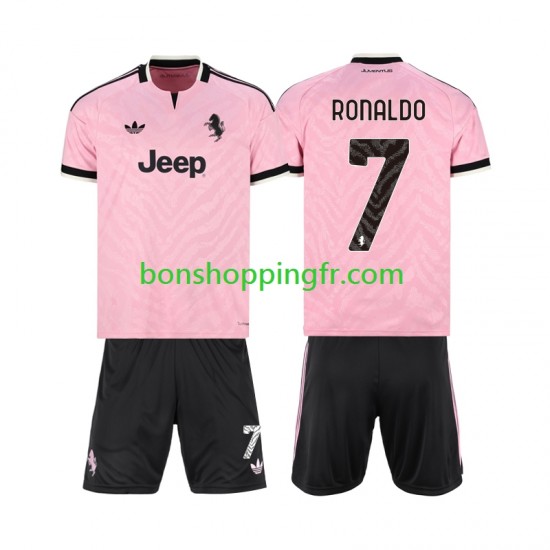 Maillot Extérieur Juventus Cristiano Ronaldo 7 2026-2027 Manches Courtes Jeune Enfant(+shorts)