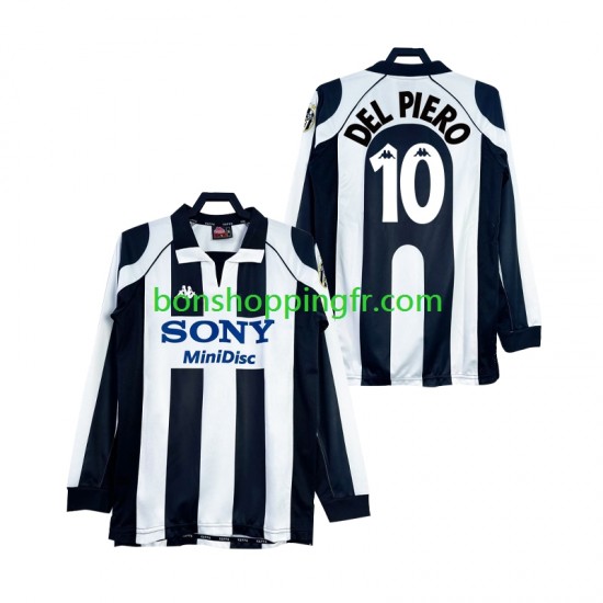 Maillot Rétro Domicile Juventus DEL PIERO 10 1997 1998 Manches Longues Homme