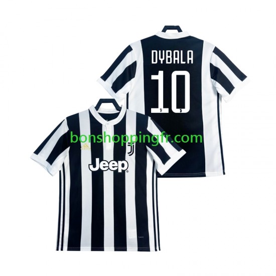 Maillot Rétro Domicile Juventus DYBALA 21 2017 2018 Manches Courtes Homme