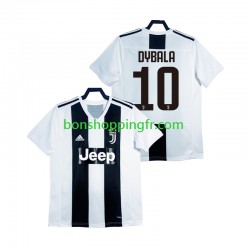 Maillot Rétro Domicile Juventus DYBALA 21 2018 2019 Manches Courtes Homme