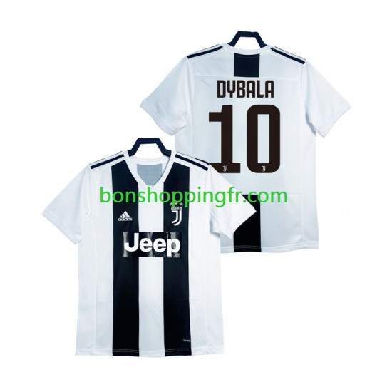 Maillot Rétro Domicile Juventus DYBALA 21 2018 2019 Manches Courtes Homme