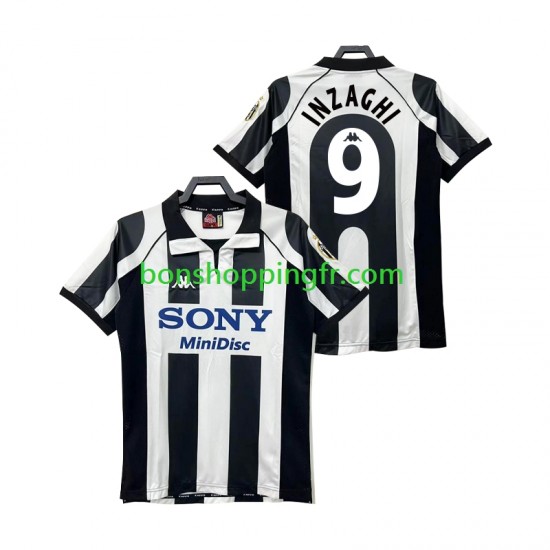 Maillot Rétro Domicile Juventus INZAGHI 9 1997 1998 Manches Courtes Homme