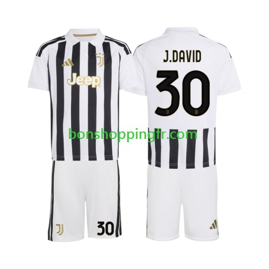 Maillot Domicile Juventus Jonathan David 30 2026-2027 Manches Courtes Jeune Enfant(+shorts)