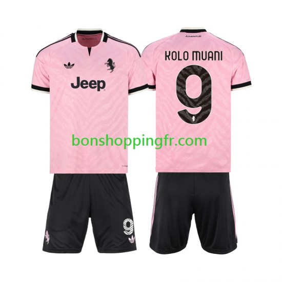 Maillot Extérieur Juventus Randal Kolo Muani 9 2026-2027 Manches Courtes Jeune Enfant(+shorts)