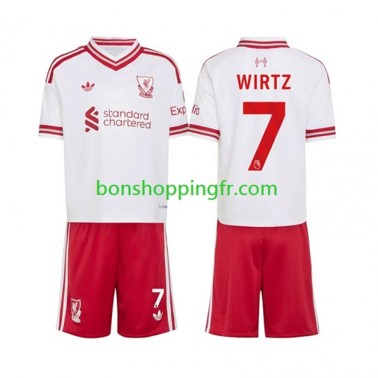 Maillot Extérieur Liverpool Florian Wirtz 7 2026-2027 Manches Courtes Jeune Enfant(+shorts)