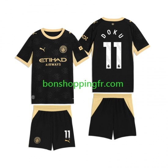 Maillot Extérieur Manchester City Jeremy Doku 11 2026-2027 Manches Courtes Jeune Enfant(+shorts)