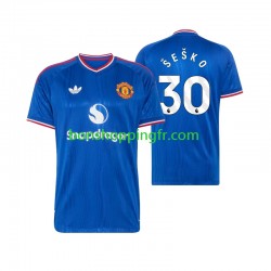 Maillot Extérieur Manchester United Benjamin Sesko 30 2026-2027 Manches Courtes Homme