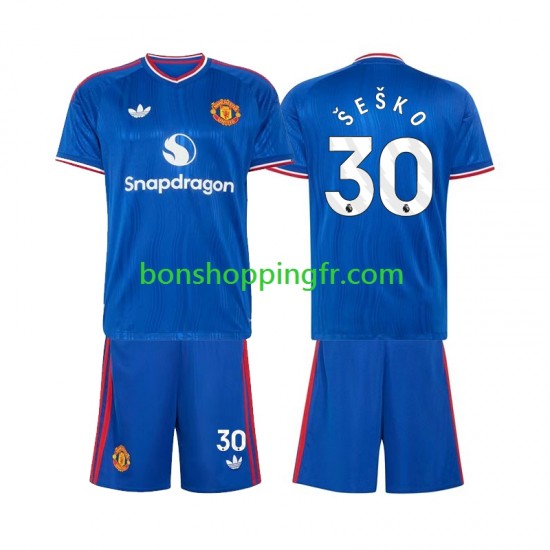 Maillot Extérieur Manchester United Benjamin Sesko 30 2026-2027 Manches Courtes Jeune Enfant(+shorts)