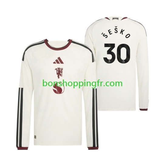Maillot 3ème Manchester United Benjamin Sesko 30 2026-2027 Manches Longues Homme
