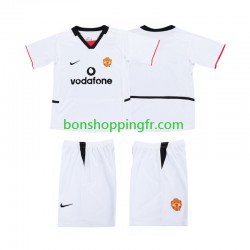 Extérieur Manchester United Football Shirt 2002 2003 Manches Courtes Jeune Enfant(+shorts)