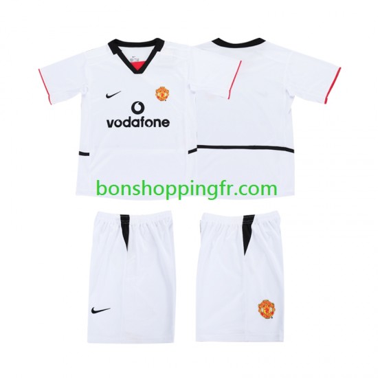 Extérieur Manchester United Football Shirt 2002 2003 Manches Courtes Jeune Enfant(+shorts)