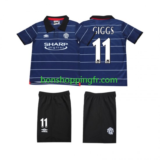 Maillot Rétro Extérieur Manchester United GIGGS 11 1999 2000 Manches Courtes Jeune Enfant(+shorts)