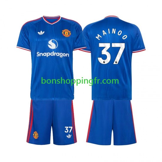 Maillot Extérieur Manchester United Kobbie Mainoo 37 2026-2027 Manches Courtes Jeune Enfant(+shorts)