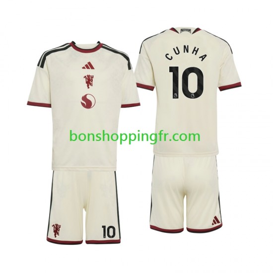 Maillot 3ème Manchester United Matheus Cunha 10 2026-2027 Manches Courtes Jeune Enfant(+shorts)
