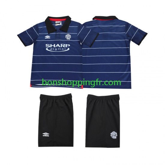 Maillot Rétro Extérieur Manchester United 1999 2000 Manches Courtes Jeune Enfant(+shorts)