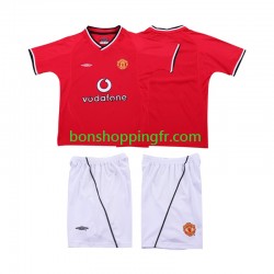Maillot Rétro Domicile Manchester United 2000 2002 Manches Courtes Jeune Enfant(+shorts)