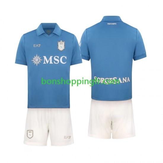 Maillot Domicile Naples 2026-2027 Manches Courtes Jeune Enfant(+shorts)