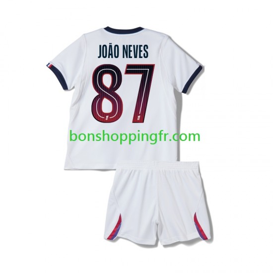 Maillot Extérieur Paris Saint-Germain Joao Neves 87 2026-2027 Manches Courtes Jeune Enfant(+shorts)
