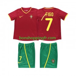 Maillot Rétro Domicile Portugal FIGO 7 2002 Manches Courtes Jeune Enfant(+shorts)
