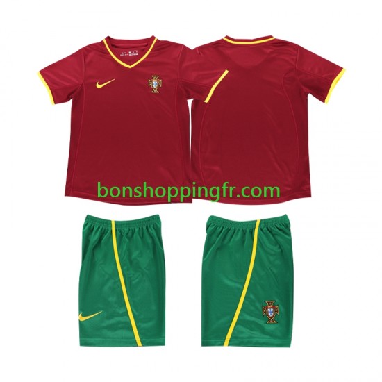 Maillot Rétro Domicile Portugal 2002 Manches Courtes Jeune Enfant(+shorts)