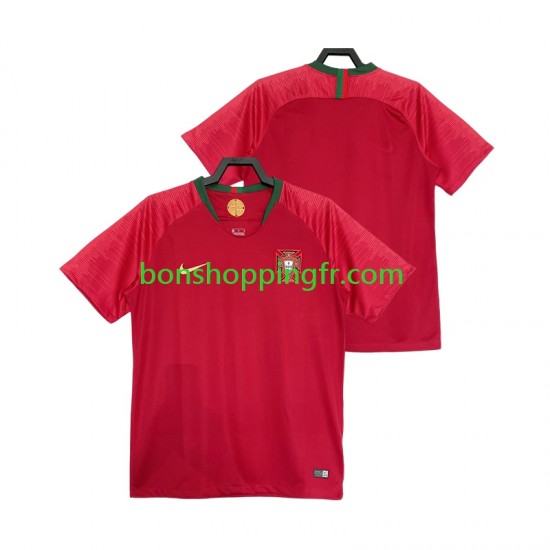 Maillot Rétro Domicile Portugal 2018 Manches Courtes Homme