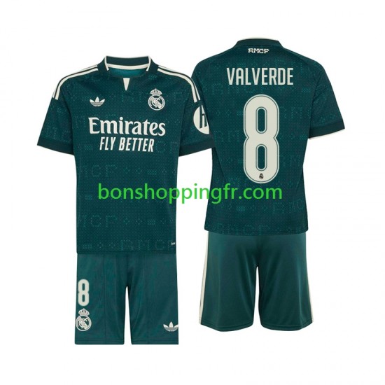 Maillot Extérieur Real Madrid Federico Valverde 8 2026-2027 Manches Courtes Jeune Enfant(+shorts)
